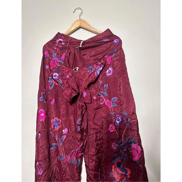 New Free People Mimi Embroidered Pants - Top Set sz 6 - Picture 7 of 8